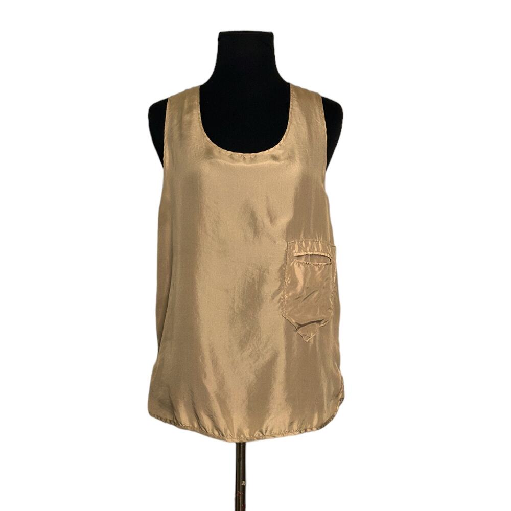 Balenciaga gold silk sleeveless blouse size 42 - S
